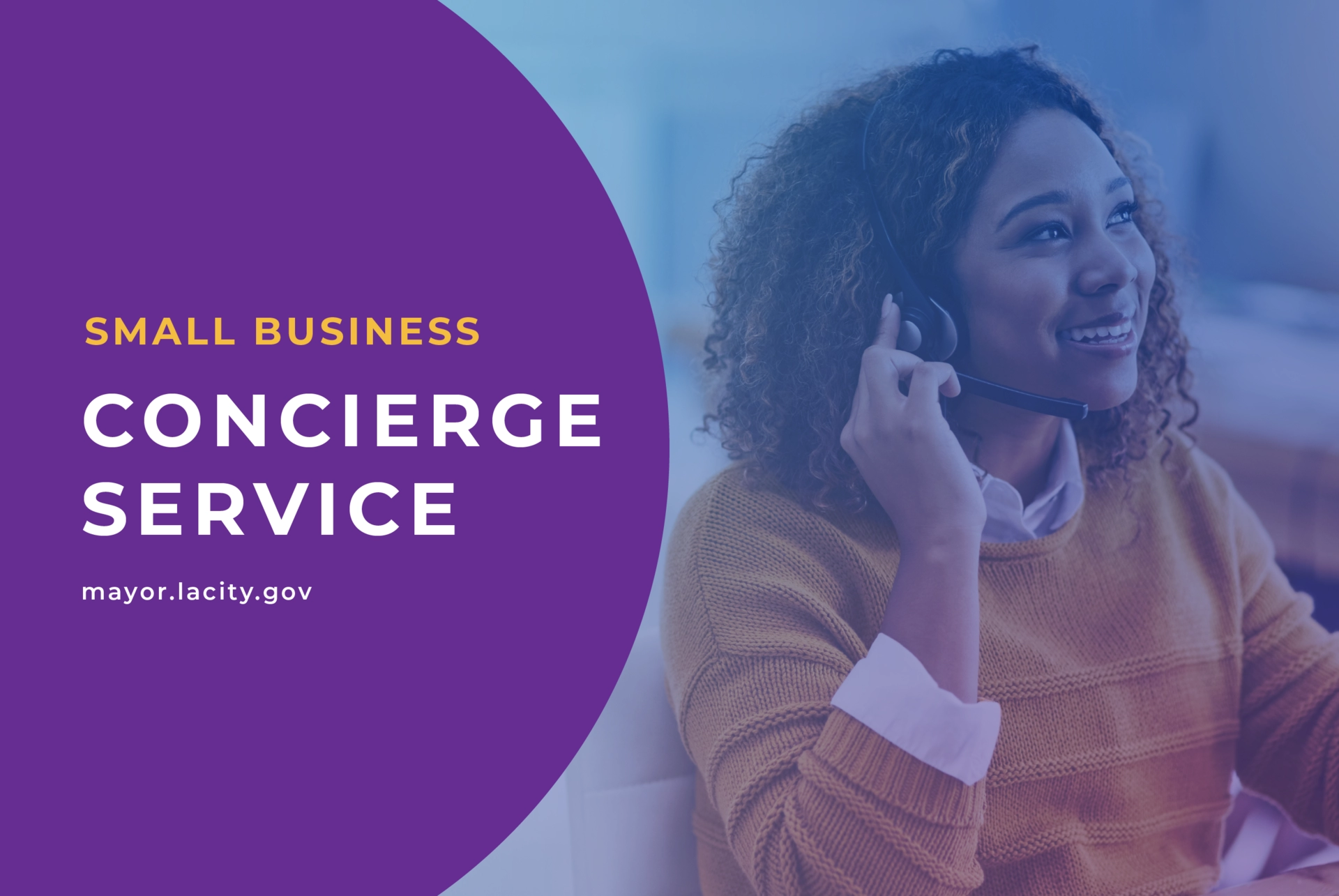 Small Business Concierge Service Graphic. Email: mayor.lacity.org